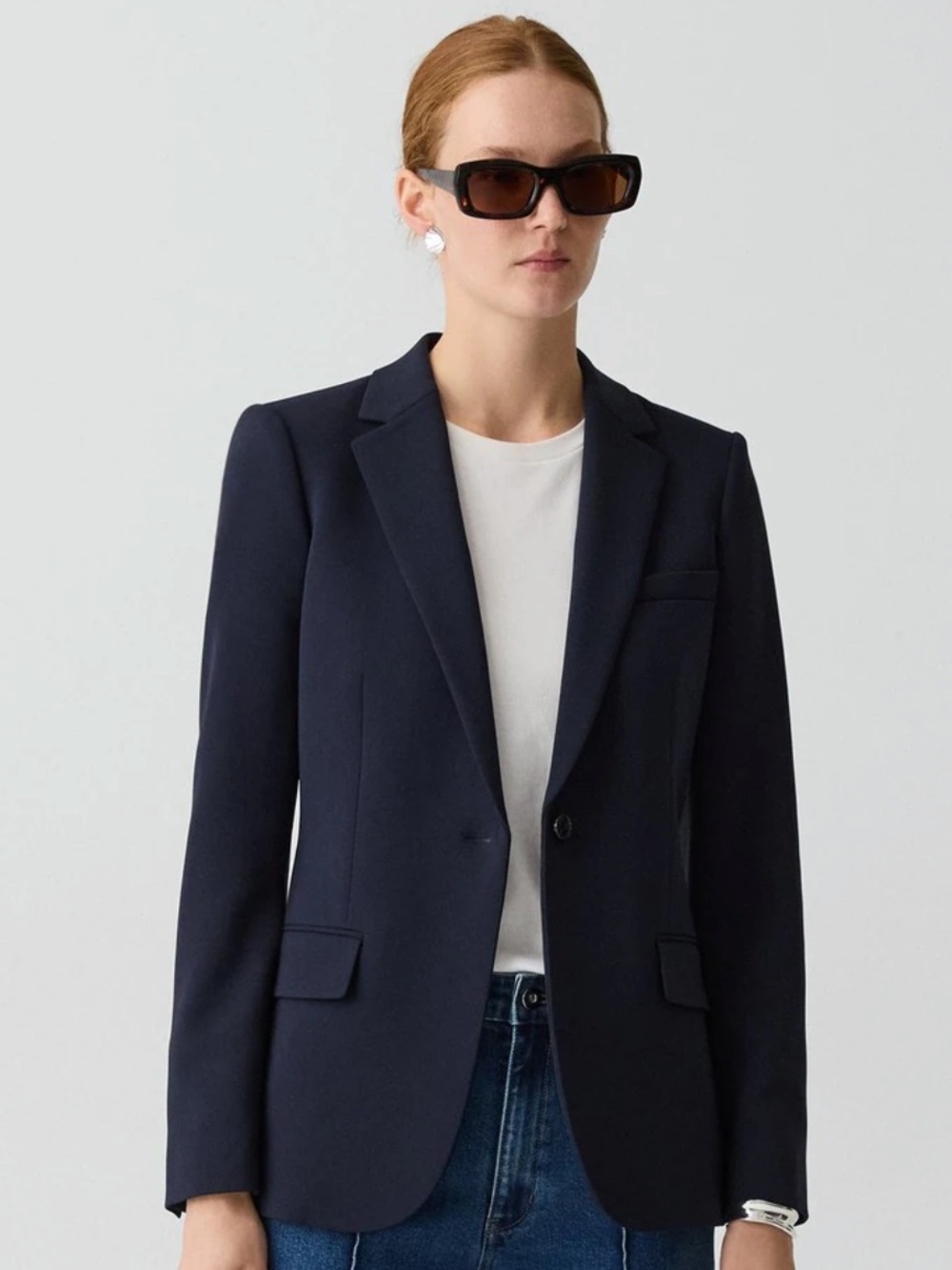 Theory Staple Blazer in Admiral Crepe